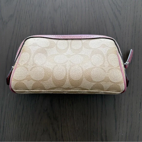 COACH Signature Pouch Cosmetic Pouch Small Item Case PVC - Picture 3 of 8